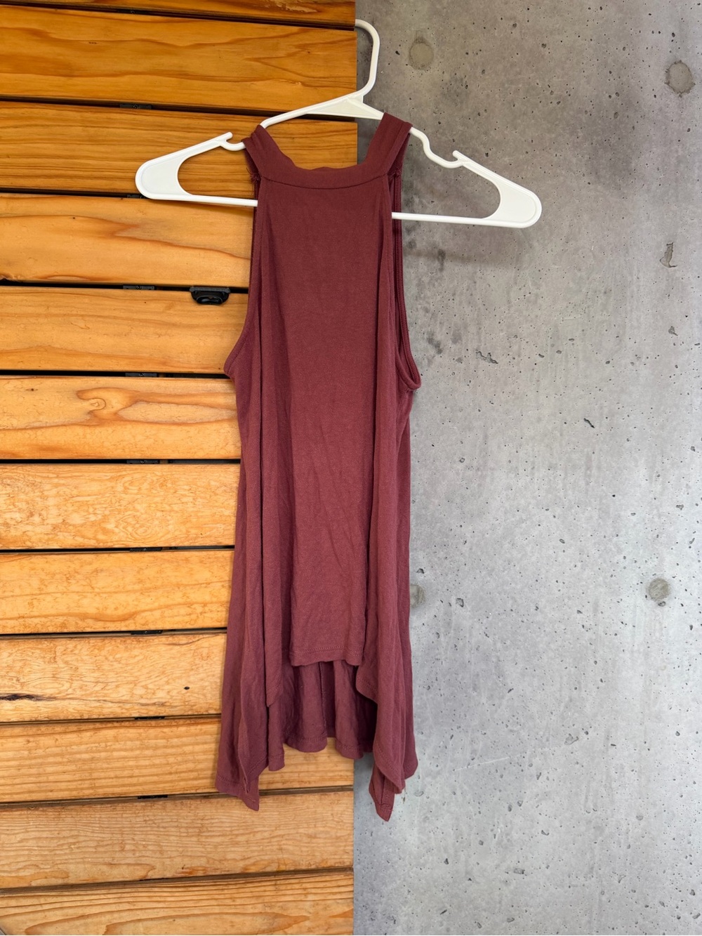 Chocolate Brand Sleeveless High-Low Tank in Burgundy